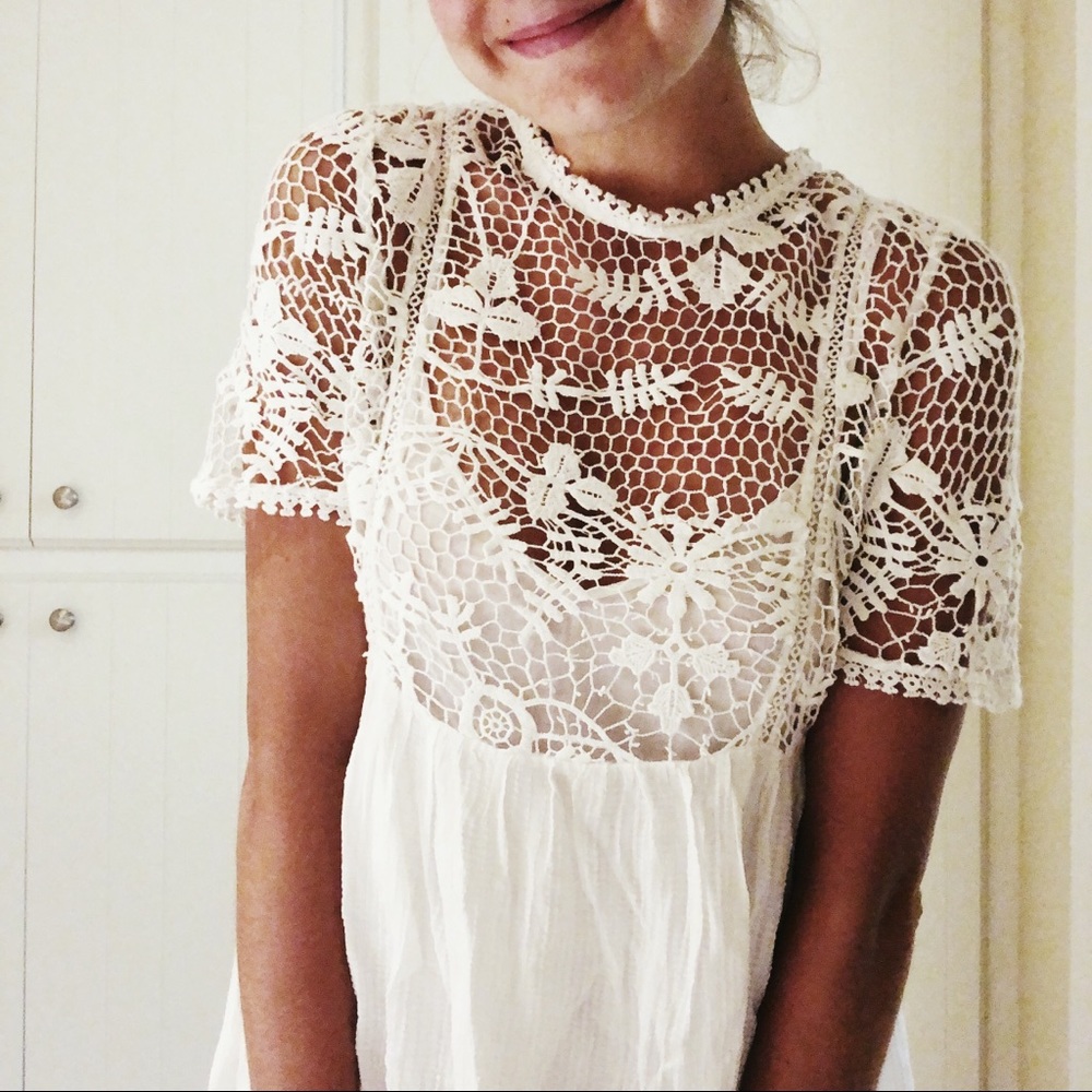 Never Worn | White Lace Zara Dress | size small